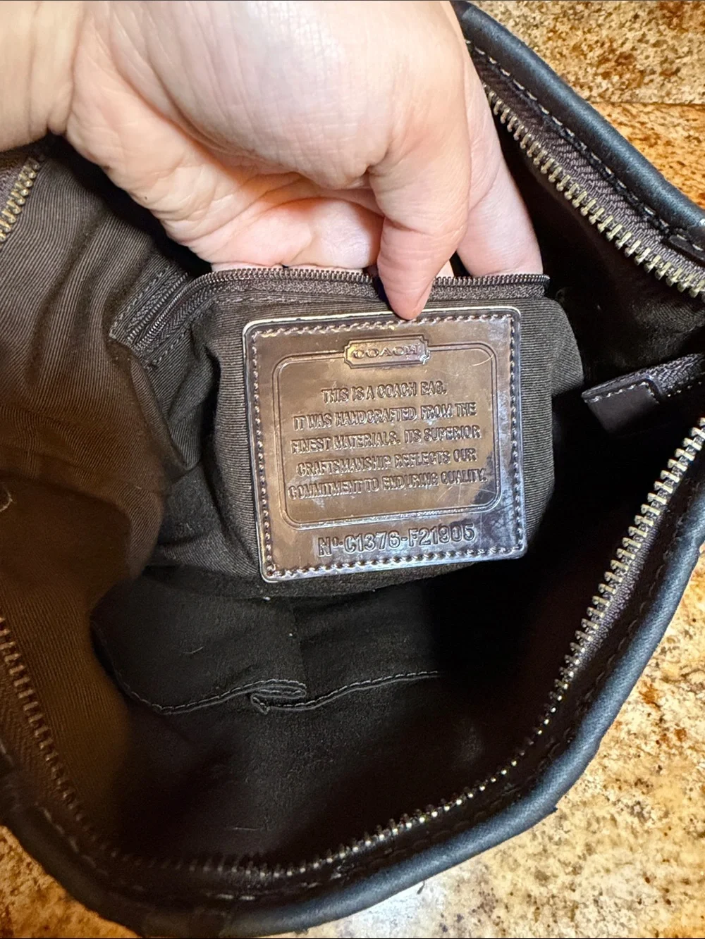 Coach Brown/Tan Signature Canvas Crossbody Bag